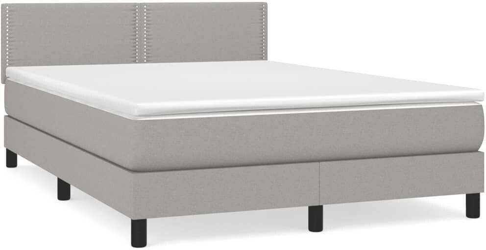 vidaXL Box spring bed with mattress 140x200cm fabric (3139977)