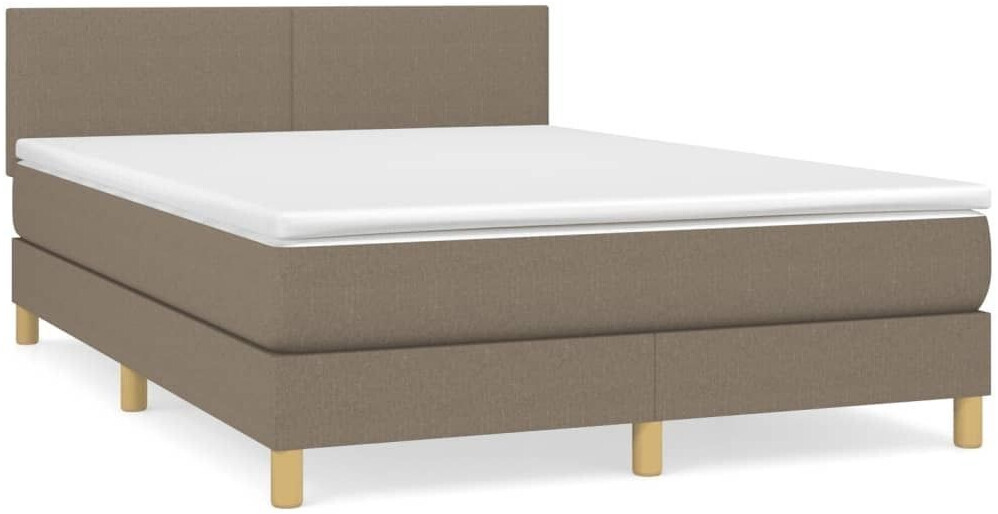 vidaXL Box spring bed with mattress 140x200cm fabric (3140461)