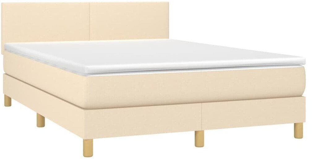 vidaXL Box spring bed with mattress 140x200cm fabric (3140462)