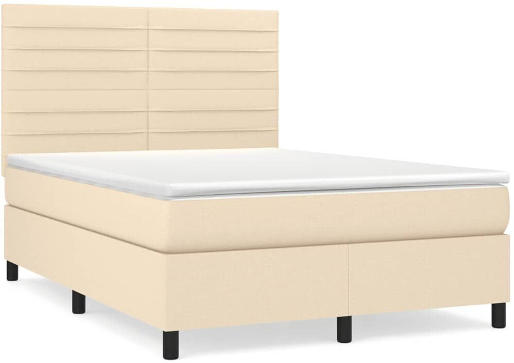 vidaXL Box spring bed with mattress 140x200cm fabric (3141862)