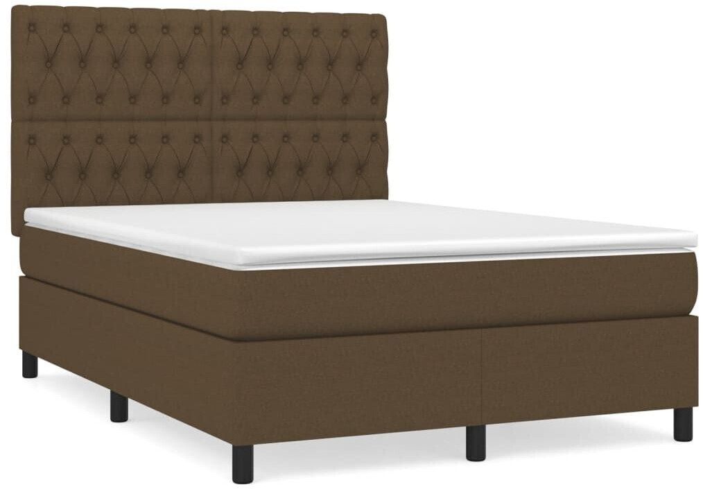 vidaXL Box spring bed with mattress 140x200cm fabric (3142020)