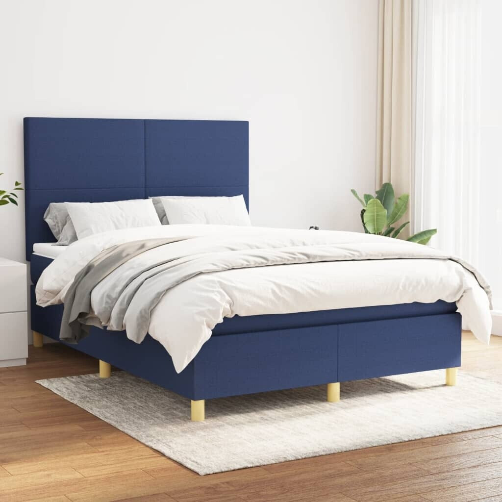 vidaXL Box spring bed with mattress 140x200cm fabric (3142183)