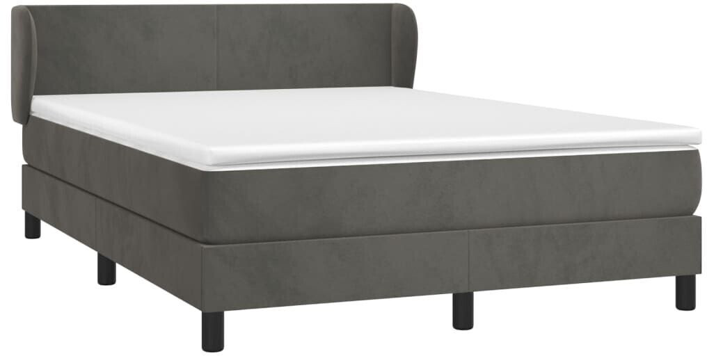 vidaXL Box spring bed with mattress 140x200cm velvet (3127374)