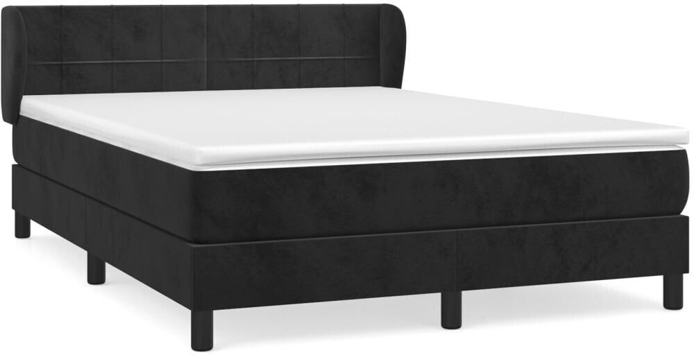 vidaXL Box spring bed with mattress 140x200cm velvet (3127495)