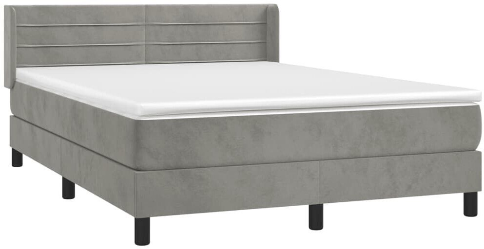 vidaXL Box spring bed with mattress 140x200cm velvet (3131021)