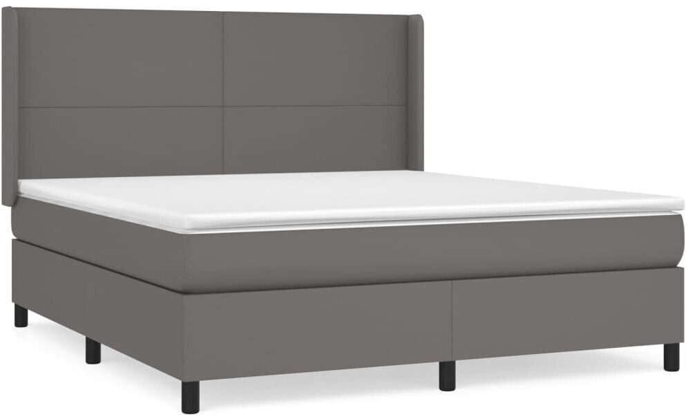 vidaXL Box spring bed with mattress 160x200cm artificial leather (3132391)