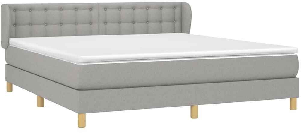 vidaXL Box spring bed with mattress 180x200cm fabric (3127141)