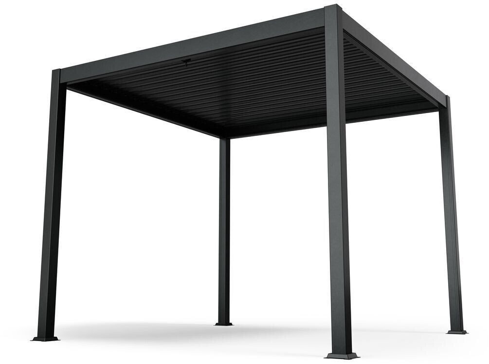 Blumfeldt LuminaHaven slatted pergola 3 x 3 m with waterproof steel slats black