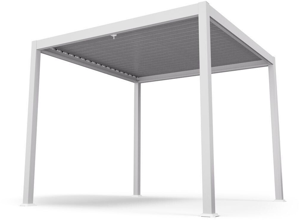 Blumfeldt LuminaHaven slatted pergola 3 x 3 m with waterproof steel slats white