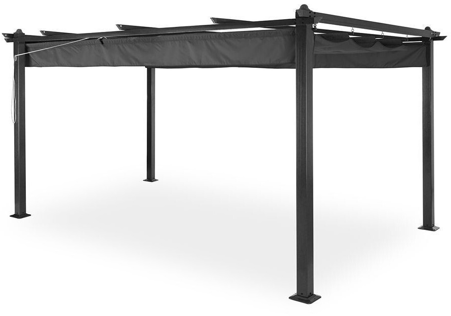 Blumfeldt Metal gazebo 3 x 4 m rustproof with retractable roof & UV protection