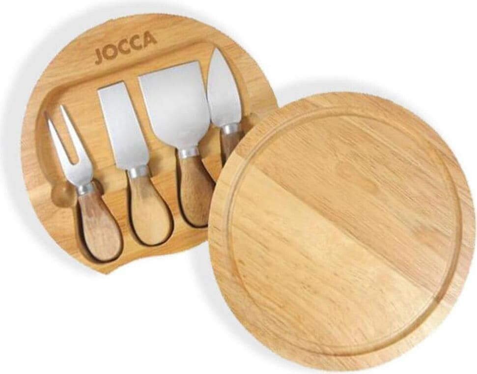 Jocca Jocca cheese board with 4 cheese knives brown