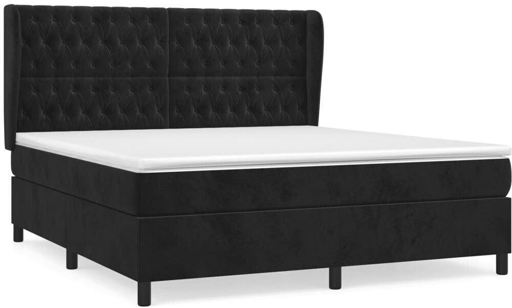 vidaXL Box spring bed with mattress 160x200cm velvet (3129401)