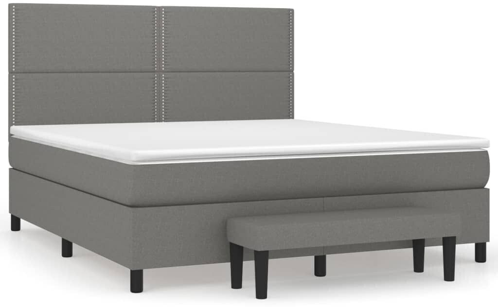 vidaXL Box spring bed with mattress 180x200cm fabric (3136534)