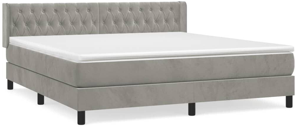 vidaXL Box spring bed with mattress 180x200cm velvet (3131153)