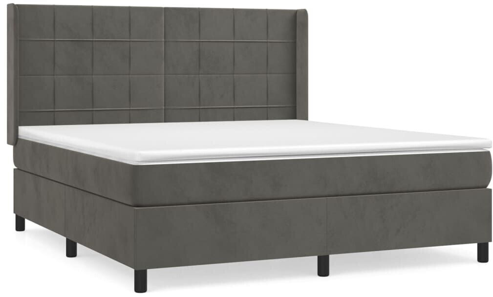 vidaXL Box spring bed with mattress 180x200cm velvet (3132694)