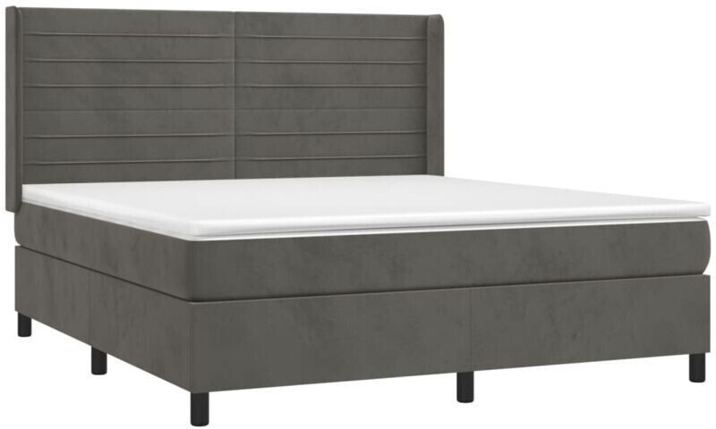 vidaXL Box spring bed with mattress 180x200cm velvet (3132754)