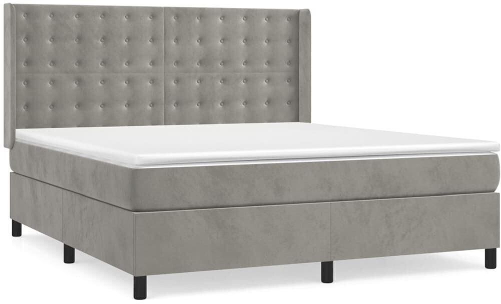 vidaXL Box spring bed with mattress 180x200cm velvet (3132933)