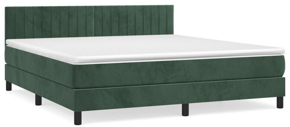 vidaXL Box spring bed with mattress 180x200cm velvet (3141440)