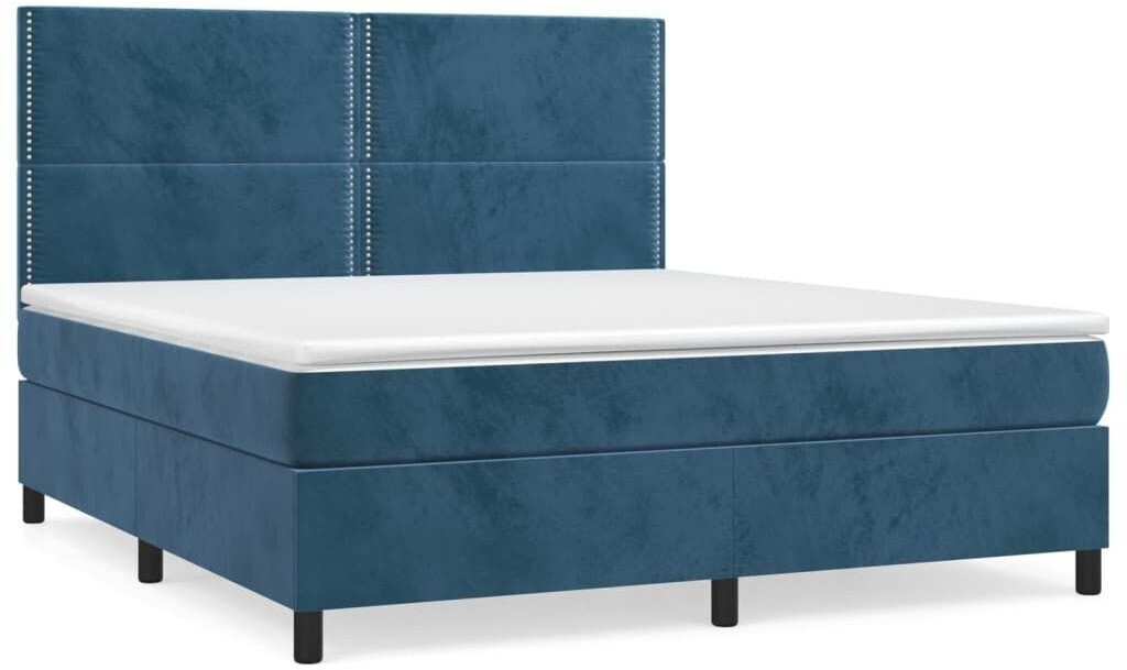 vidaXL Box spring bed with mattress 180x200cm velvet (3142981)