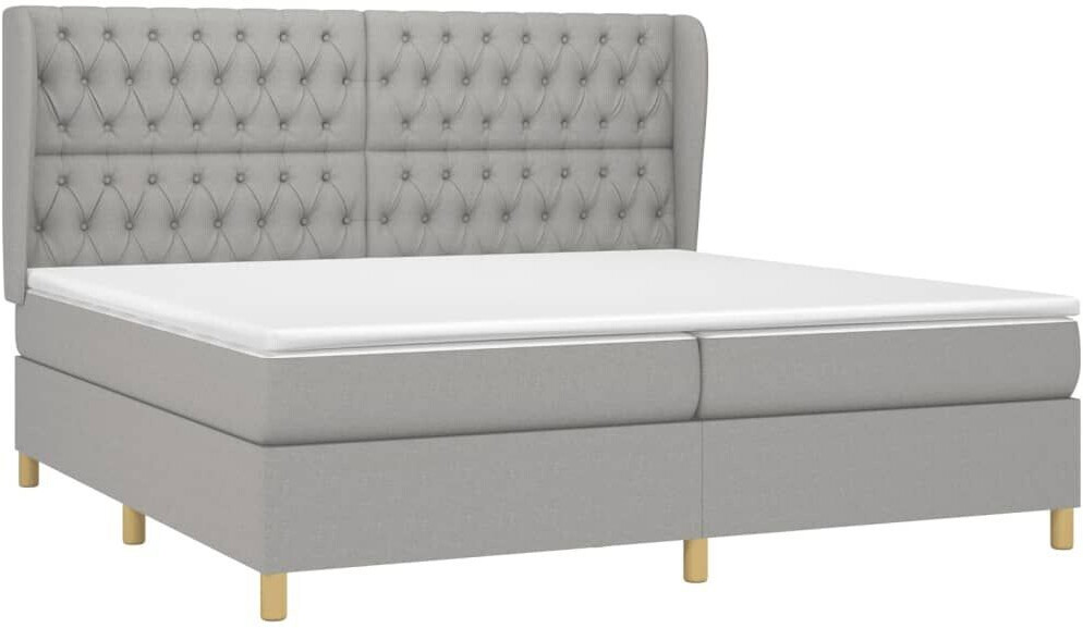 vidaXL Box spring bed with mattress 200x200cm fabric (3128789)