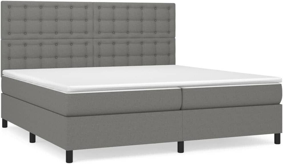vidaXL Box spring bed with mattress 200x200cm fabric (3142122)