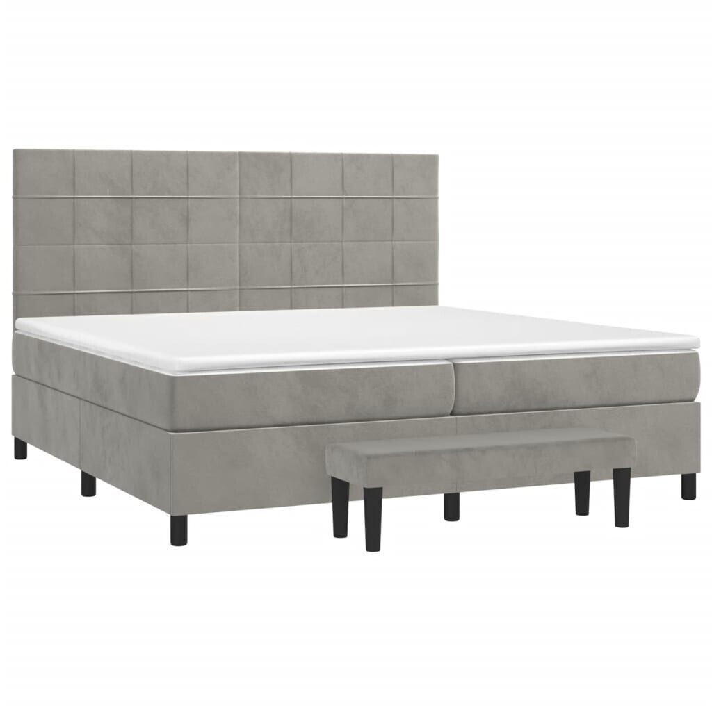 vidaXL Box spring bed with mattress 200x200cm velvet (3137863)