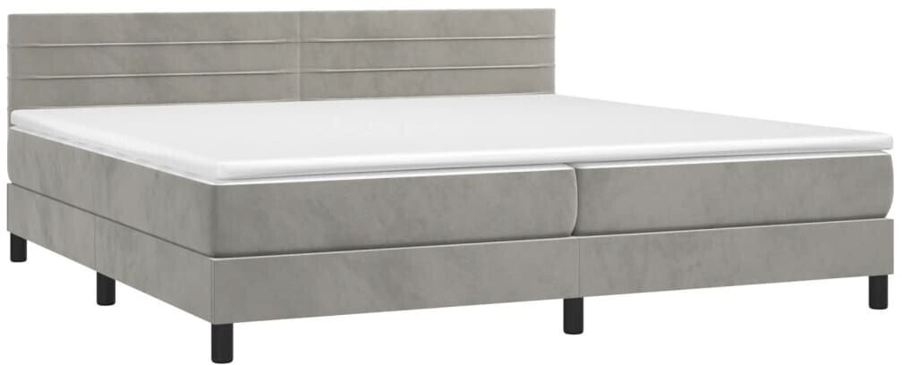 vidaXL Box spring bed with mattress 200x200cm velvet (3141383)