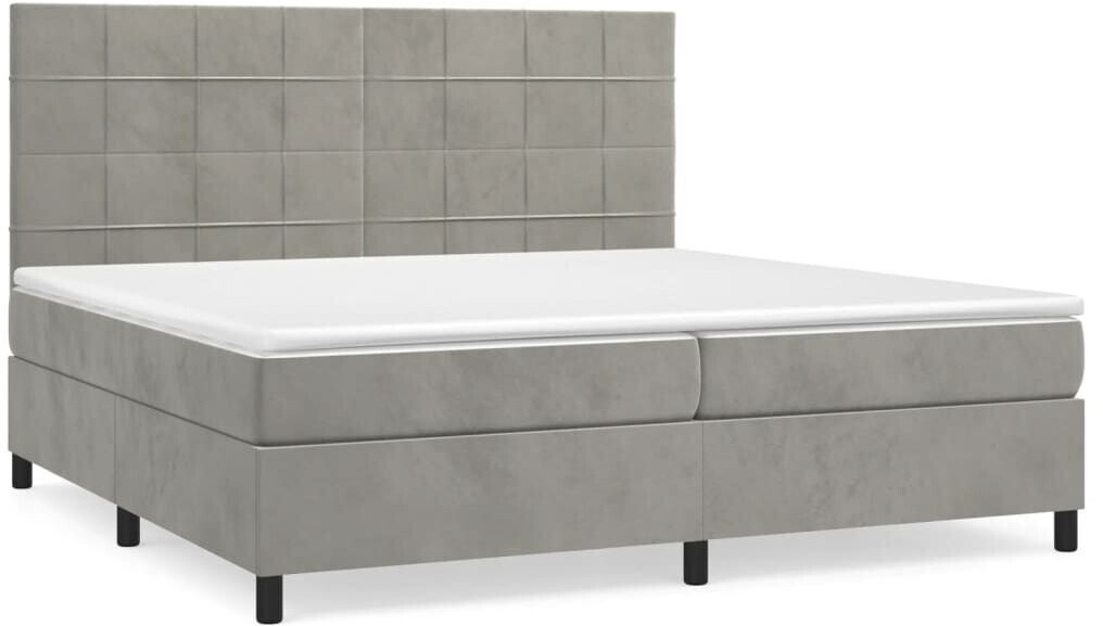 vidaXL Box spring bed with mattress 200x200cm velvet (3143043)