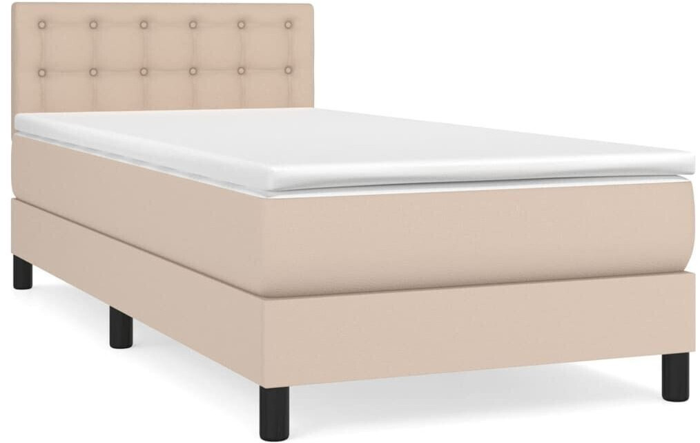 vidaXL Box spring bed with mattress 80x200cm artificial leather (3141094)