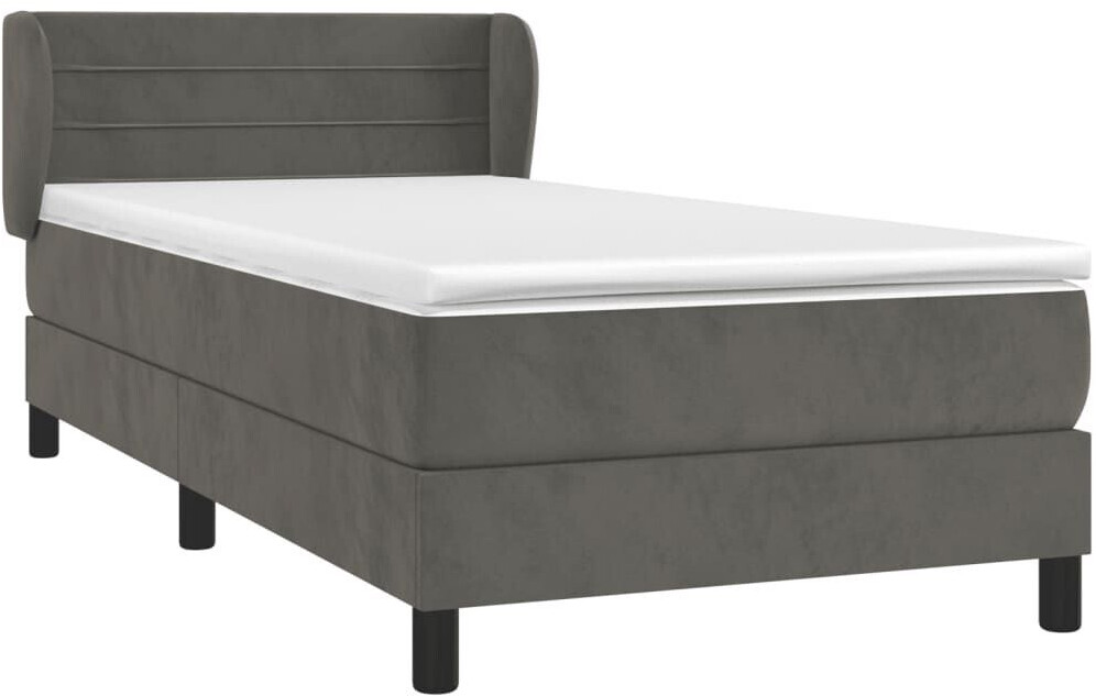vidaXL Box spring bed with mattress 80x200cm velvet (3127518)
