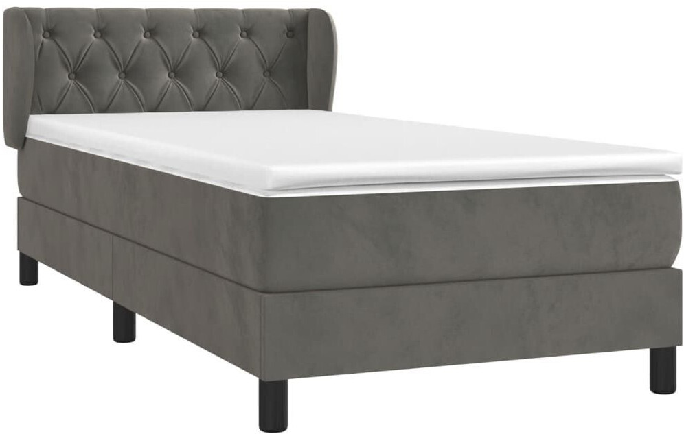 vidaXL Box spring bed with mattress 80x200cm velvet (3127638)