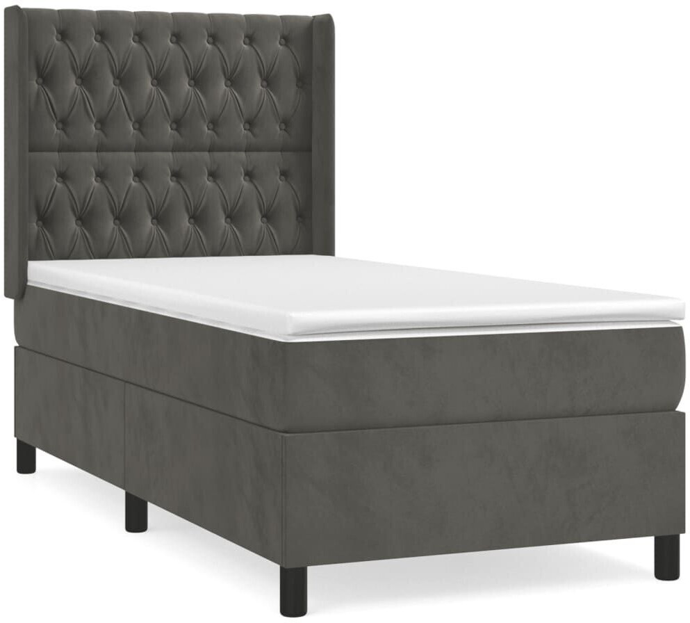 vidaXL Box spring bed with mattress 80x200cm velvet (3132826)