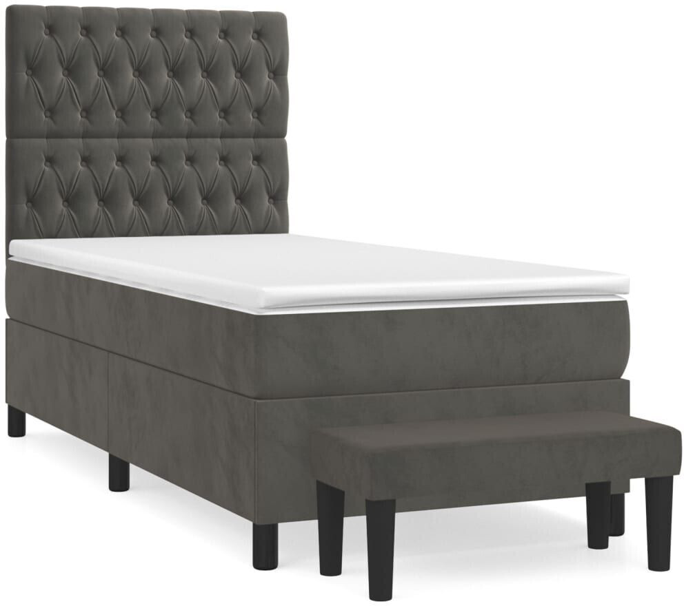 vidaXL Box spring bed with mattress 80x200cm velvet (3137990)