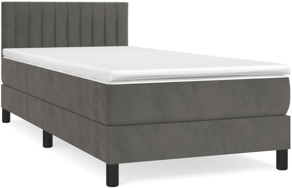 vidaXL Box spring bed with mattress 80x200cm velvet (3141390)