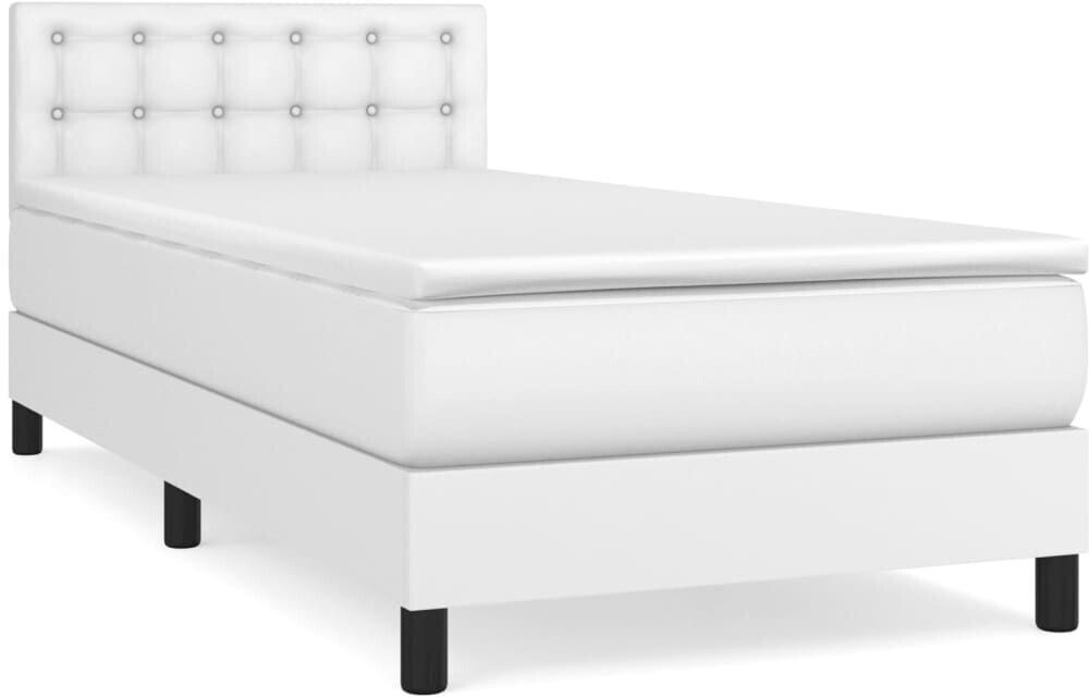 vidaXL Box spring bed with mattress 90x190cm artificial leather (3141096)