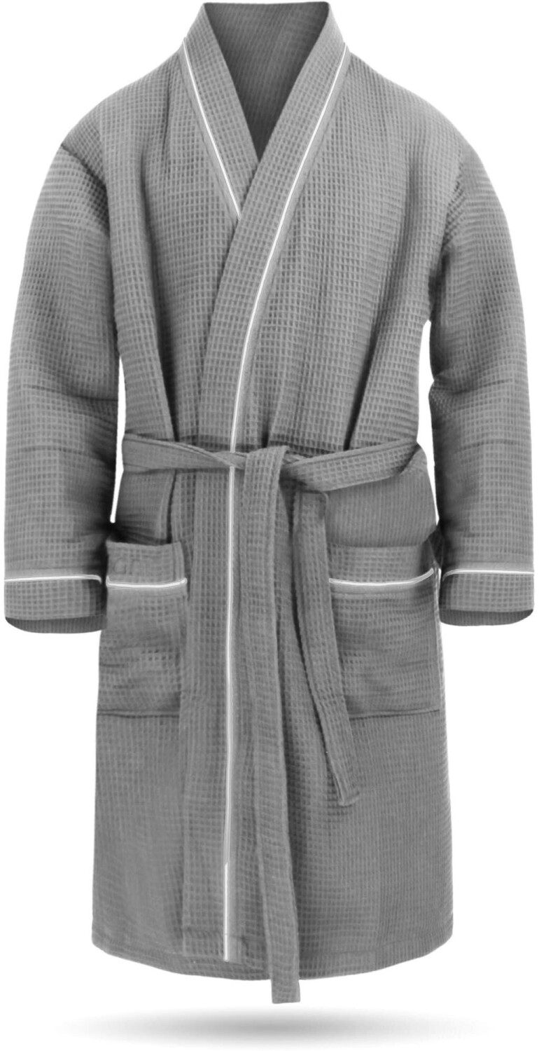 Normani Waffle piqué kimono Bali Kurzform gray