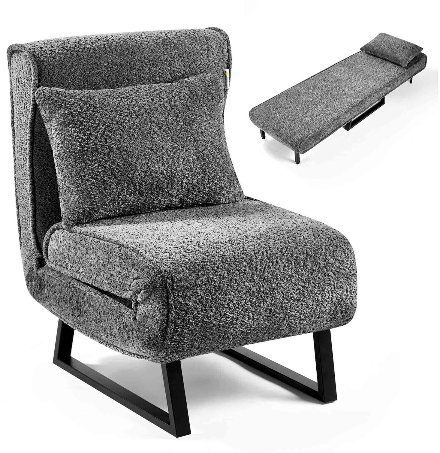 Makika 4in1 sleeping chair Rio foldable 73x55x80 cm gray (49810021)
