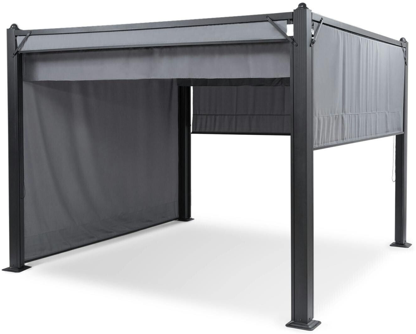 Blumfeldt Pantheon Cortina gazebo 3 x 3 m with roof & 4 side panels dark grey