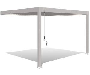 Weide Deluxe WandPavillon VollAluPavillon 3 x 4 m Lamellendach weiß