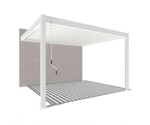 Weide Deluxe WandPavillon VollAluPavillon 3 x 4 m Lamellendach weiß