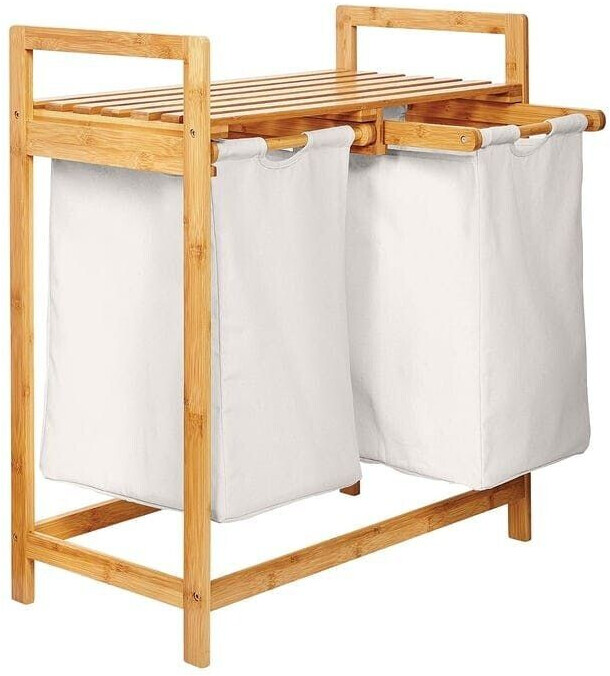 Lumaland Laundry basket bamboo 73 x 64 x 33 - White