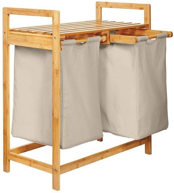 Lumaland Bamboo laundry basket 73 x 64 x 33 cm - Grey