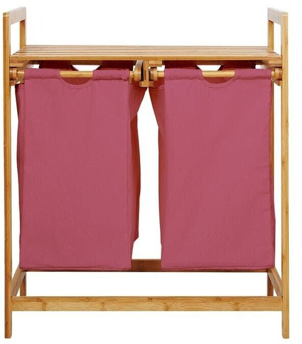 Lumaland Bamboo laundry basket 73 x 64 x 33 cm - Pink