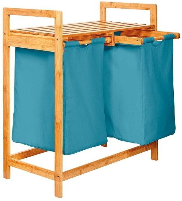 Lumaland Bamboo laundry basket 73 x 64 x 33 cm - Blue