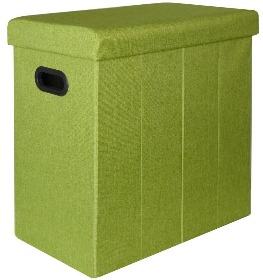Dune Design Foldable laundry basket 70L linen look green - green textile 16181