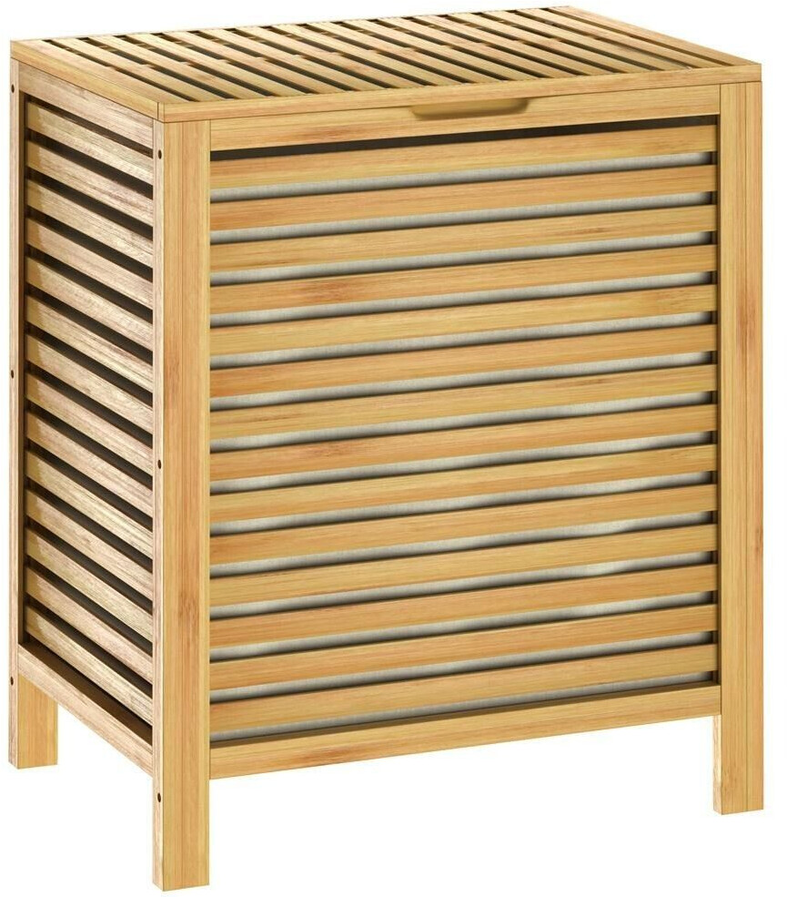 Casaria Bamboo laundry basket - brown solid wood