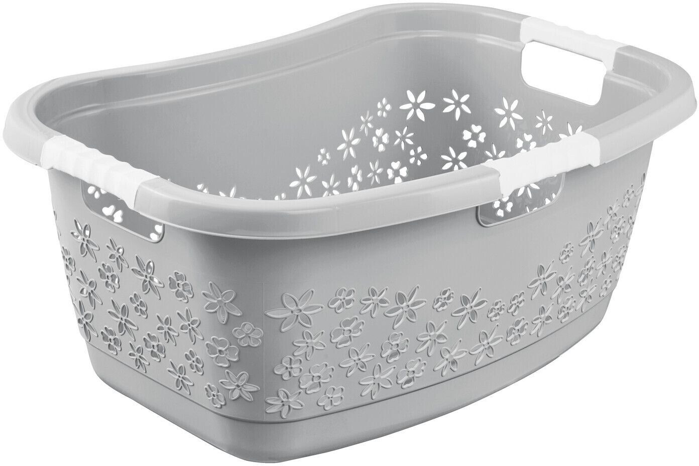 keeeper Laundry basket Lasse, grey, with 3 handles, made of plastic, 65x45x28.5 cm, 50 liters