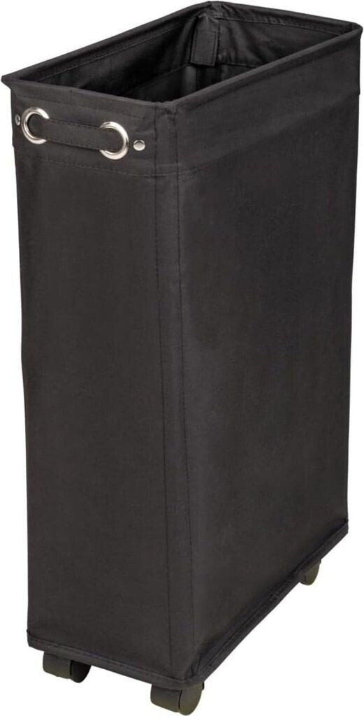 Wenko Laundry basket Corno Black, wheels and handles, made of polyester, 18.5x60x40 cm, 43 liters