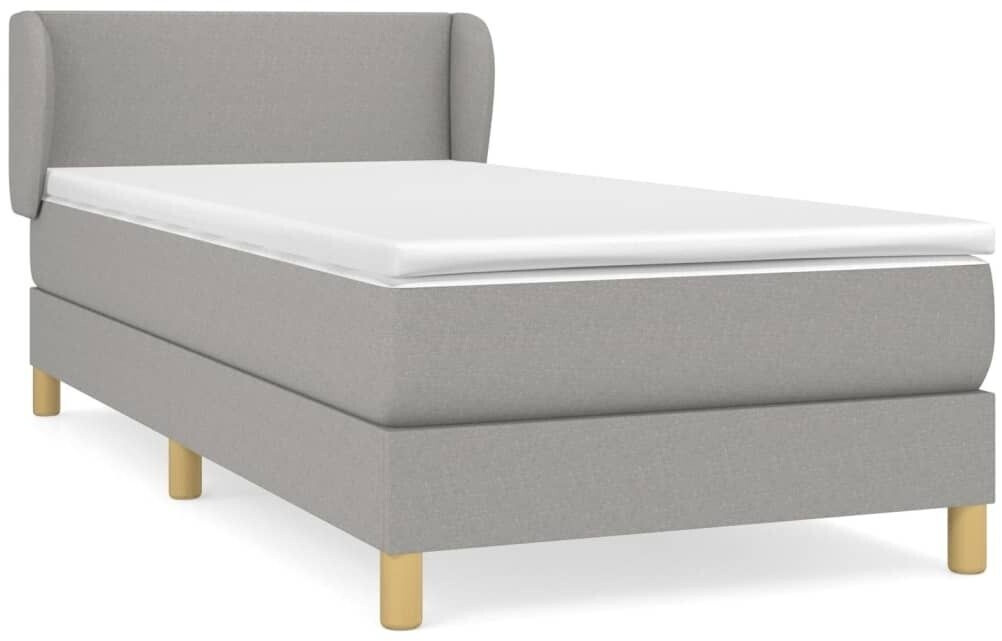 vidaXL Box spring bed with mattress 90x190cm fabric (3126605)