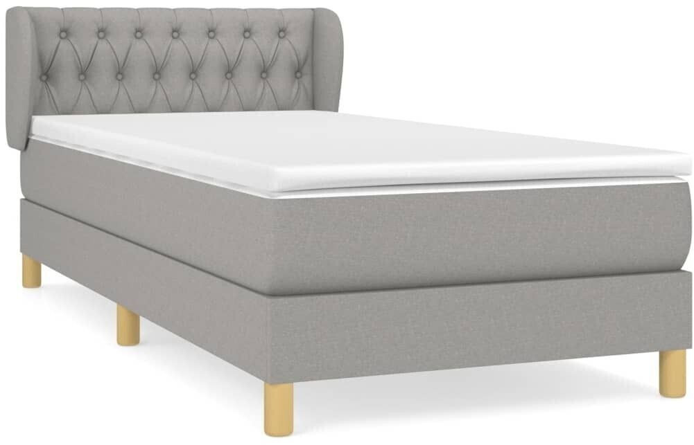 vidaXL Box spring bed with mattress 90x190cm fabric (3127005)